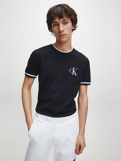 Calvin Klein Ruhák HU987345 | Calvin Klein Slim Organic Cotton Férfi Póló Fekete